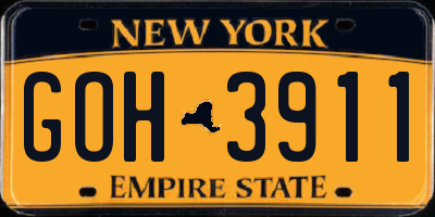 NY license plate GOH3911