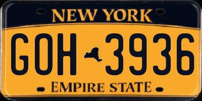 NY license plate GOH3936