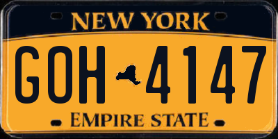 NY license plate GOH4147