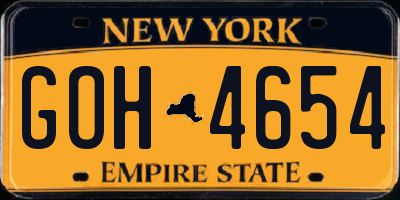 NY license plate GOH4654