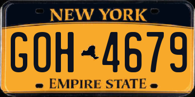 NY license plate GOH4679