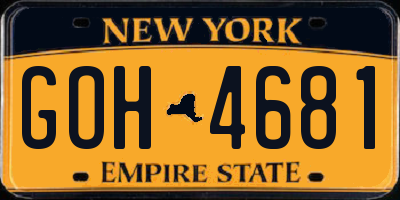NY license plate GOH4681