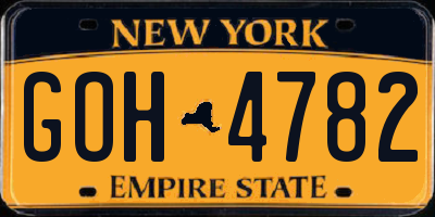NY license plate GOH4782