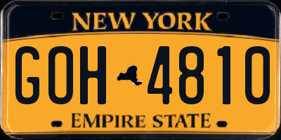 NY license plate GOH4810