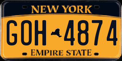 NY license plate GOH4874