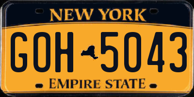 NY license plate GOH5043