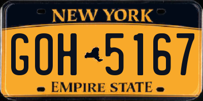 NY license plate GOH5167