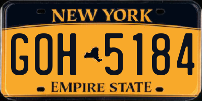 NY license plate GOH5184