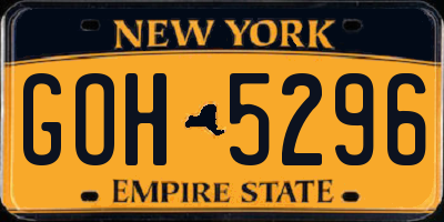 NY license plate GOH5296