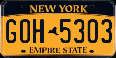 NY license plate GOH5303