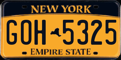 NY license plate GOH5325