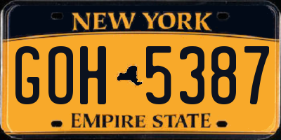 NY license plate GOH5387