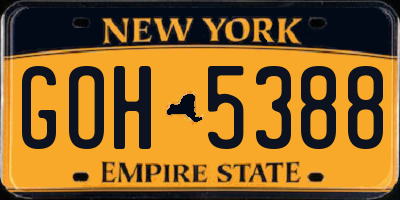 NY license plate GOH5388