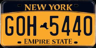 NY license plate GOH5440