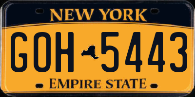 NY license plate GOH5443