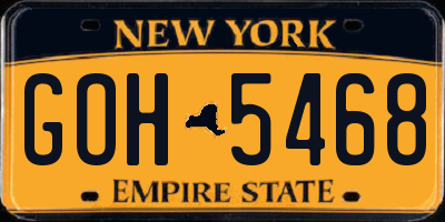 NY license plate GOH5468