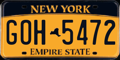 NY license plate GOH5472