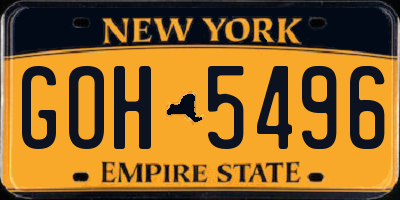 NY license plate GOH5496
