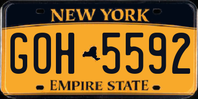 NY license plate GOH5592