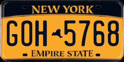 NY license plate GOH5768