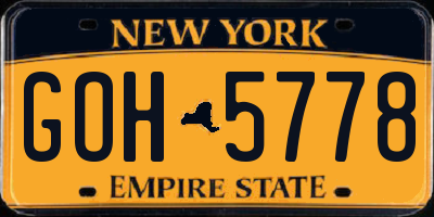 NY license plate GOH5778