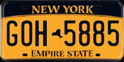 NY license plate GOH5885