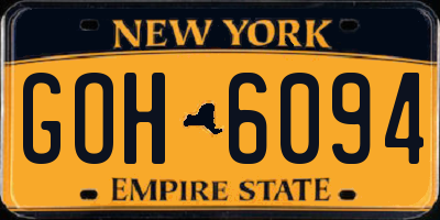 NY license plate GOH6094