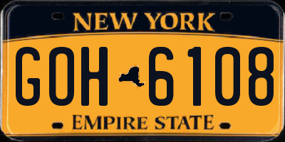 NY license plate GOH6108