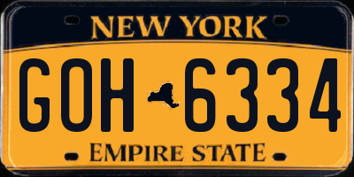 NY license plate GOH6334