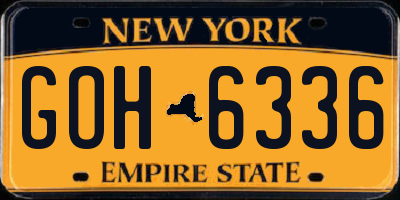 NY license plate GOH6336
