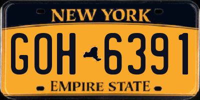 NY license plate GOH6391