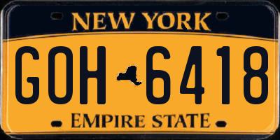 NY license plate GOH6418