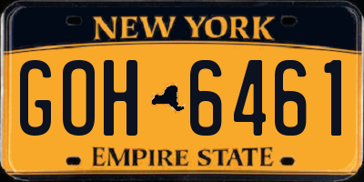 NY license plate GOH6461