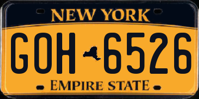 NY license plate GOH6526