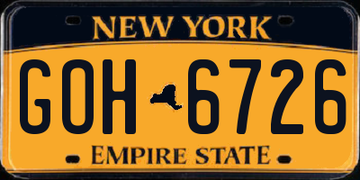 NY license plate GOH6726