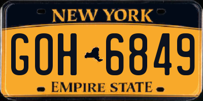 NY license plate GOH6849
