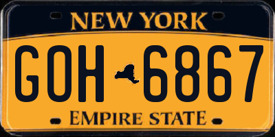 NY license plate GOH6867