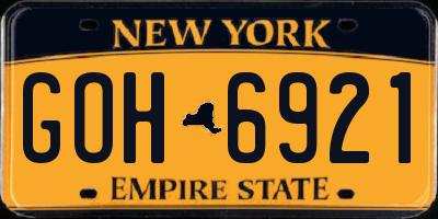 NY license plate GOH6921