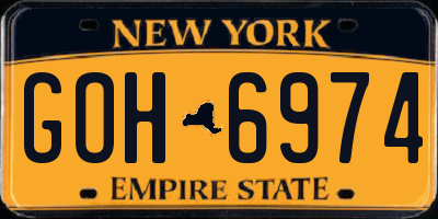 NY license plate GOH6974