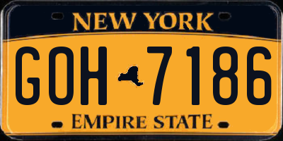 NY license plate GOH7186