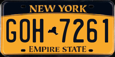 NY license plate GOH7261