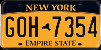 NY license plate GOH7354