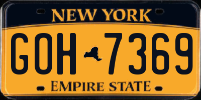 NY license plate GOH7369