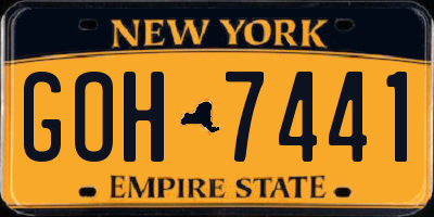 NY license plate GOH7441