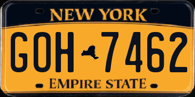 NY license plate GOH7462