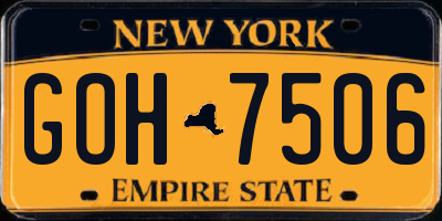 NY license plate GOH7506
