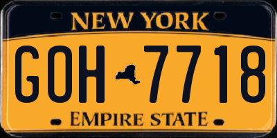 NY license plate GOH7718
