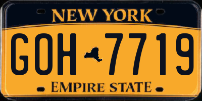 NY license plate GOH7719