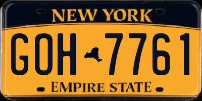 NY license plate GOH7761