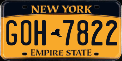 NY license plate GOH7822